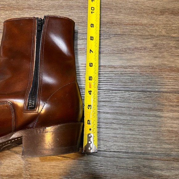 Vintage Texas American Made Brown Leather Western Zip Ankle Cowboy Boots 8.5EE M - Picture 11 of 15